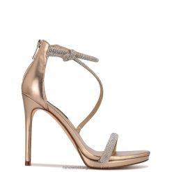 cuero bronce sandalias Lavern con tiras Nine West 0DDT01896