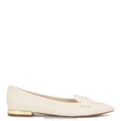 cuero crema elegante mocasines lallin con puntera en punta Nine West 0DDT02302