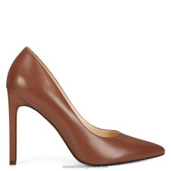 cuero marrón zapatos de tacón puntiagudos tatiana Nine West 0DDT02408