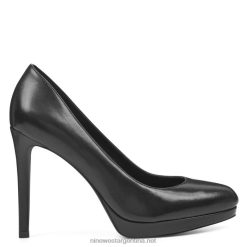 cuero negro bombas de plataforma quabree Nine West 0DDT02367