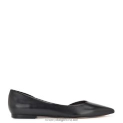 cuero negro pisos blaha d'orsay Nine West 0DDT02267