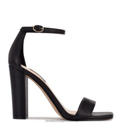 cuero negro sandalias Marrie con correa en el tobillo Nine West 0DDT02242