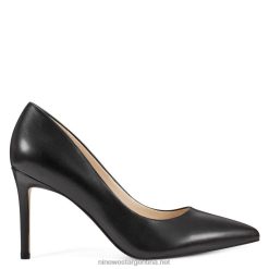 cuero negro zapatos de tacón ezra con punta en punta Nine West 0DDT02365