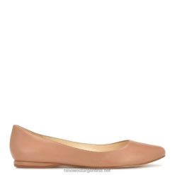 cuero tostado claro Speakup zapatos planos con punta de almendra Nine West 0DDT02094