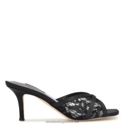 de encaje negro sandalias con tacón delicado Nine West 0DDT0240