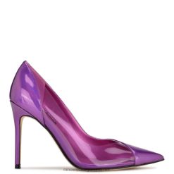 espejo morado metalizado zapatos de tacón con puntera en punta flava Nine West 0DDT01700