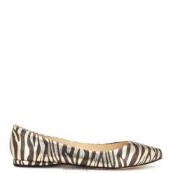 estampado de cebra platino Speakup zapatos planos con punta de almendra Nine West 0DDT02273