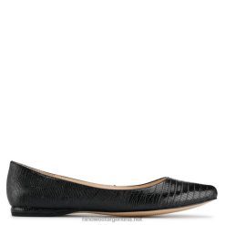 estampado de lagarto negro Speakup zapatos planos con punta de almendra Nine West 0DDT02240