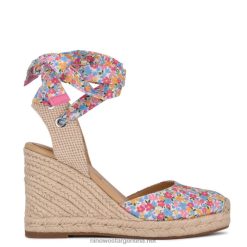 floral tonto sandalias con cuña tipo alpargata cruzada en el tobillo de friend Nine West 0DDT0843