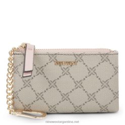 logotipo beige/rosa moderno estuche con cremallera y llavero Lawson Nine West 0DDT02845