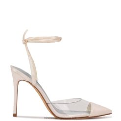 marfil/transparente zapatos de tacón cruzados al tobillo ferest Nine West 0DDT01702