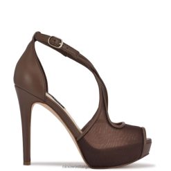 marrón medio zapatos de tacón con plataforma peep toe hanya Nine West 0DDT01454