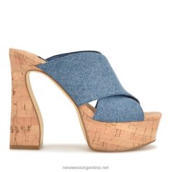 mezclilla azul sandalias con plataforma girlz Nine West 0DDT0178