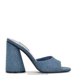 mezclilla azul sandalias con tacón Excit Nine West 0DDT0302