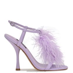 morado claro sandalias de tacón con correa en el tobillo Million Nine West 0DDT0286