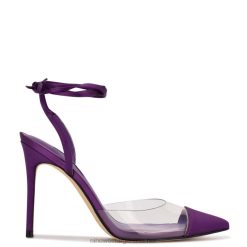 morado/transparente zapatos de tacón cruzados al tobillo ferest Nine West 0DDT01675