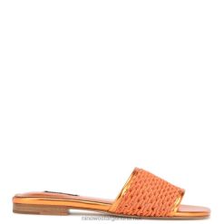 naranja mends sandalias planas tejidas Nine West 0DDT057