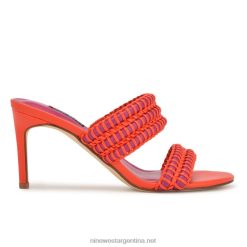 naranja rosa sandalias con tacón pausa Nine West 0DDT0133