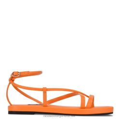 naranja vivo sandalias planas con tiras waren Nine West 0DDT0120
