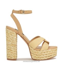 natural sandalias con plataforma tejida Hayya Nine West 0DDT0199
