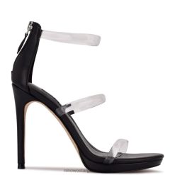 negro claro sandalias de tacón leah Nine West 0DDT01935