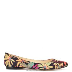 negro multi tropical floral Speakup zapatos planos con punta de almendra Nine West 0DDT02096
