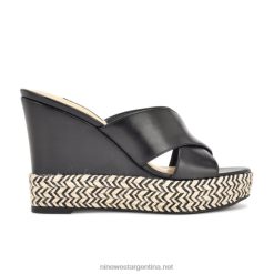 negro sandalias con cuña en tonos Nine West 0DDT0659