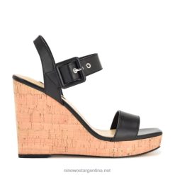negro sandalias con cuña Nine West 0DDT0766