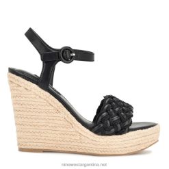 negro sandalias con cuña tipo alpargata hosana Nine West 0DDT0746