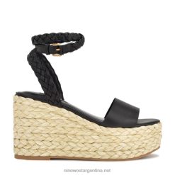 negro sandalias con cuña tipo alpargata Keily Nine West 0DDT0754