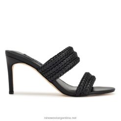 negro sandalias con tacón pausa Nine West 0DDT0135