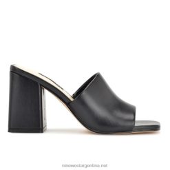 negro sandalias con tacón Teice Nine West 0DDT0652