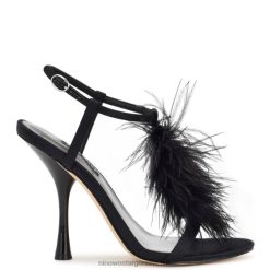 negro sandalias de tacón con correa en el tobillo Million Nine West 0DDT01751