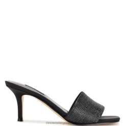 negro sandalias Donnah con tacón y pedrería Nine West 0DDT0239