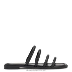 negro sandalias hapily planas Nine West 0DDT053