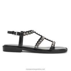 negro sandalias planas Emely Nine West 0DDT010