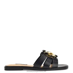 negro sandalias planas Ganlee Nine West 0DDT056