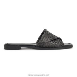 negro sandalias planas Havah Nine West 0DDT051