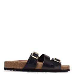 negro sandalias planas Sommie Nine West 0DDT087