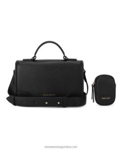 negro solapa cruzada de brooklyn Nine West 0DDT02686