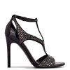 negro tachonado sandalias de tacón Meeto Nine West 0DDT0460