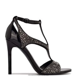 negro tachonado sandalias de tacón Meeto Nine West 0DDT0460