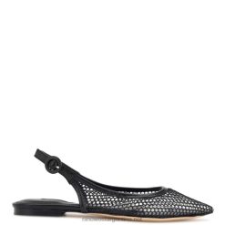negro/transparente zapatos planos con tira trasera de malla Brandid Nine West 0DDT02305