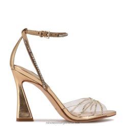 oro/cristal transparente sandalias con tacón Nine West 0DDT0403