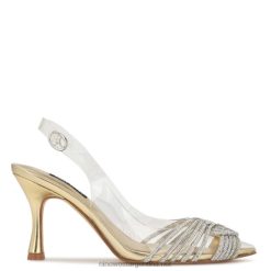 oro/cristal transparente zapatos de salón destalonados nalan Nine West 0DDT0841