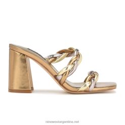 oro multi sandalias con tacón en bloque Garita Nine West 0DDT0226