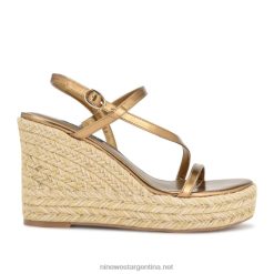 oro oscuro sandalias con cuña tipo alpargata jills Nine West 0DDT01133