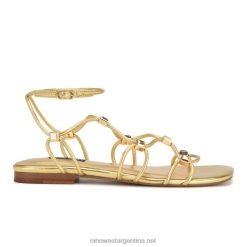 oro sandalias planas con tiras Majah Nine West 0DDT017