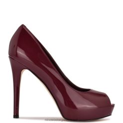 patente de ciruela zapatos de tacón peep toe con plataforma hethr Nine West 0DDT01288
