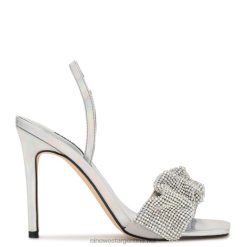 plata iridiscente sandalias con tacón taray Nine West 0DDT0420